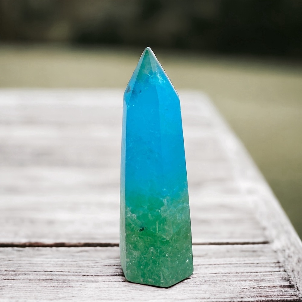 RARE Elestial Monatomic Green Andara Crystal Tower Heart Chakra Healing